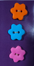 Star Buttons Pink Blue Orange