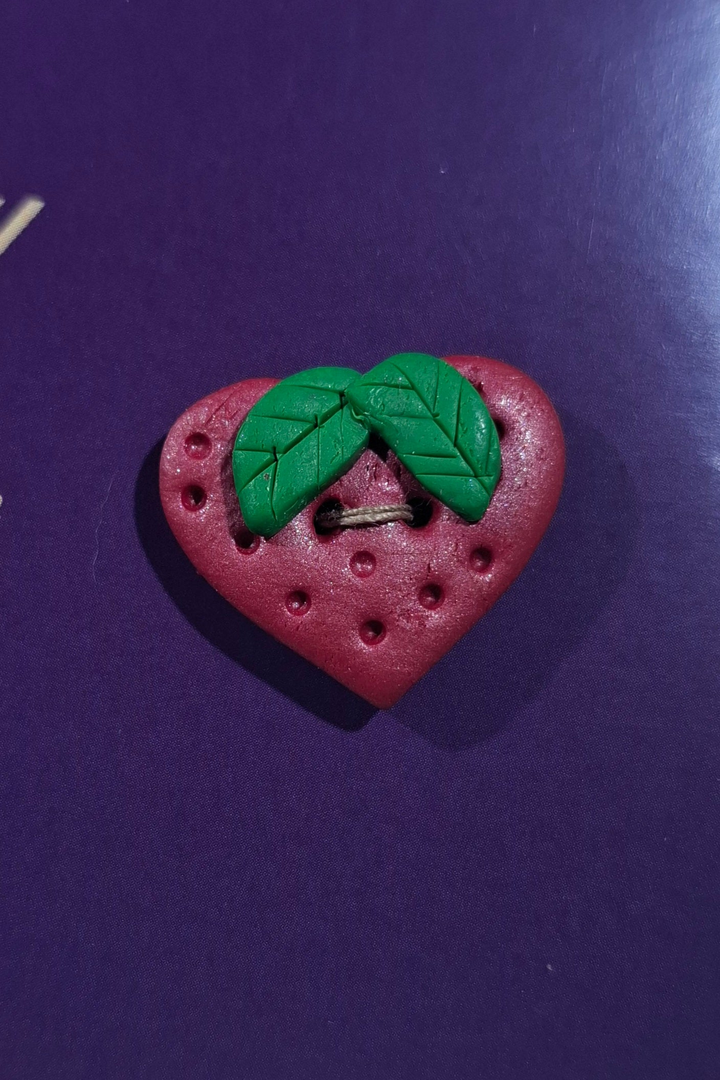 Strawberry Hearts Button