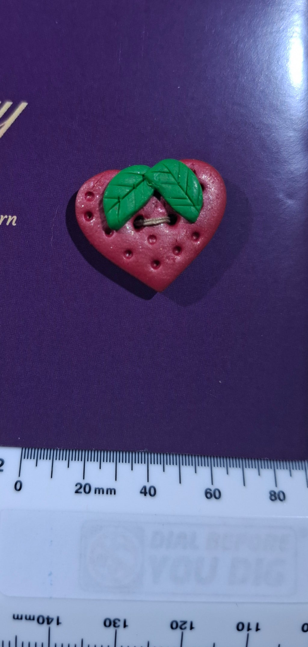 Strawberry Hearts Button