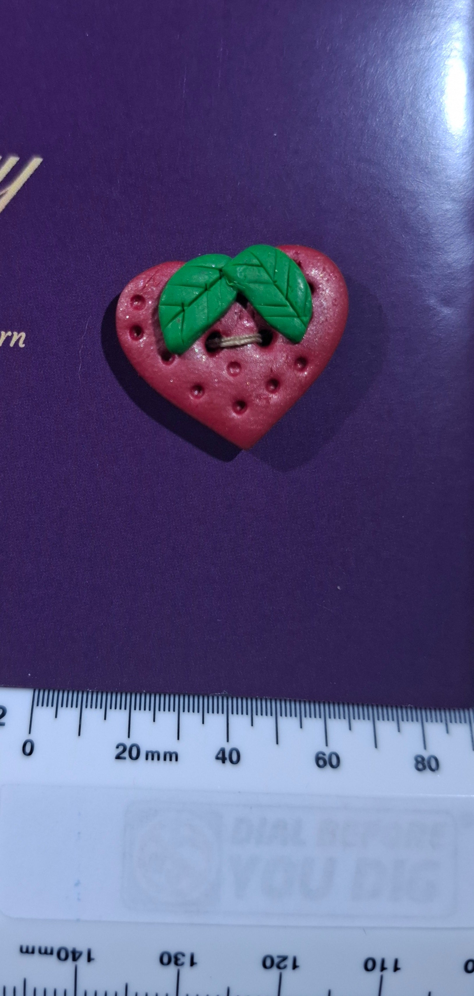 Strawberry Hearts Button
