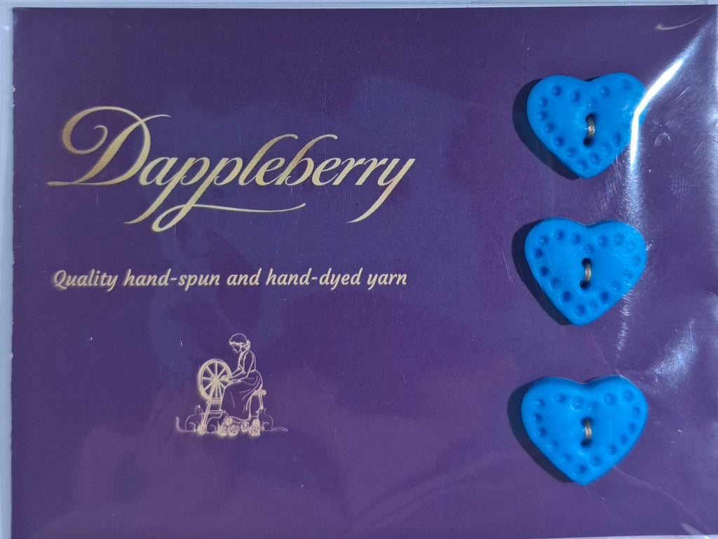 Blue Heart Dot Buttons
