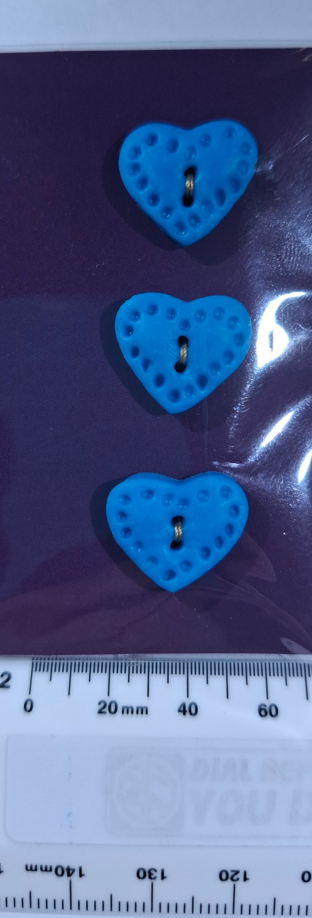 Blue Heart Dot Buttons