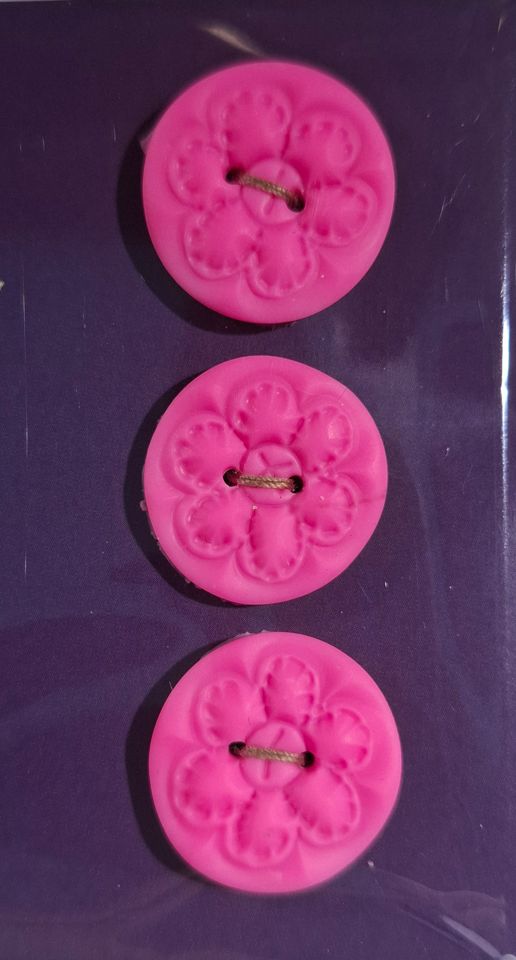 Round Stamped Pink Button