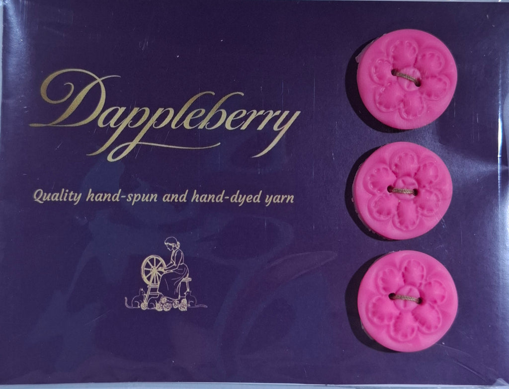 Round Stamped Pink Button