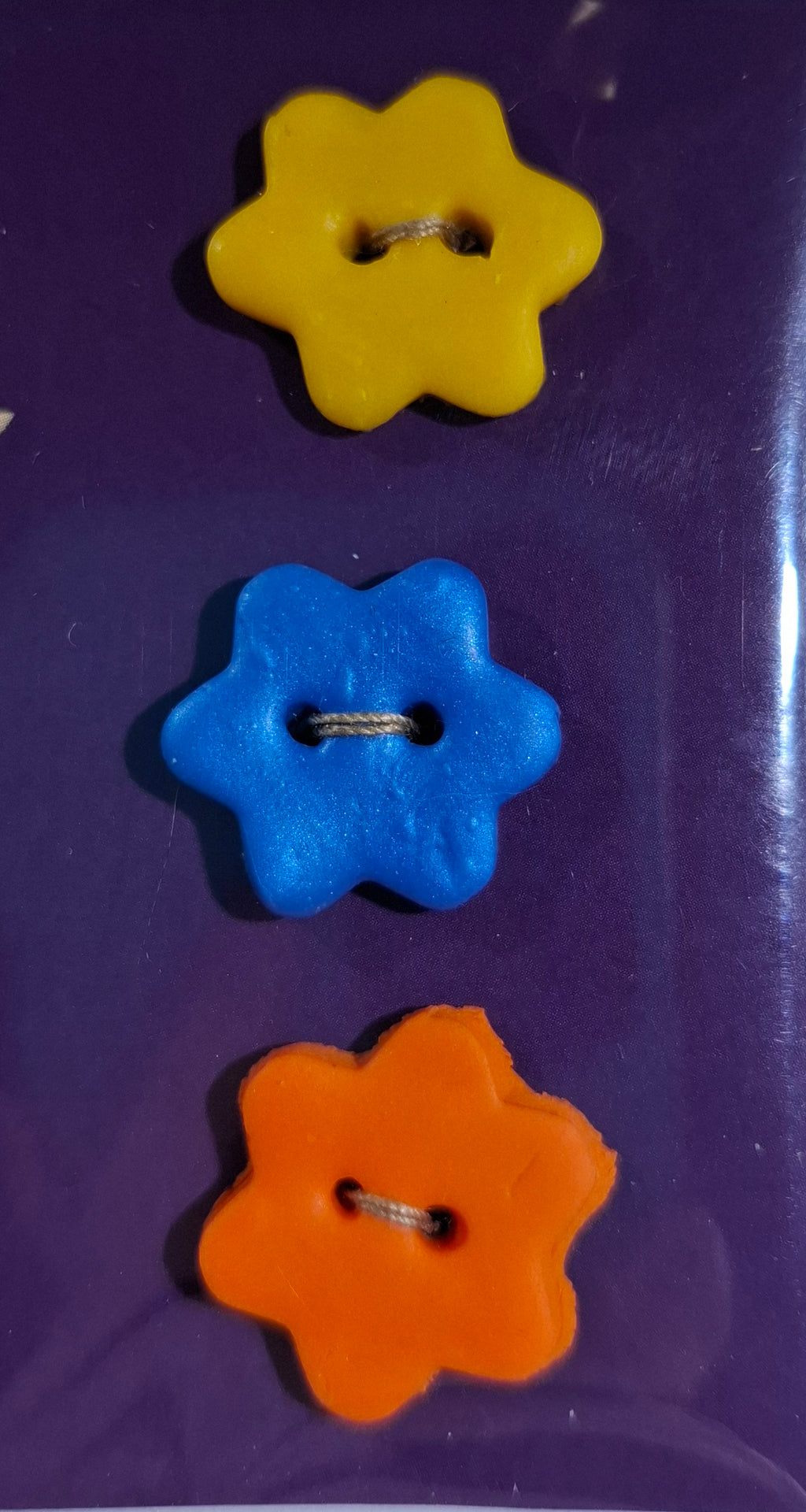 Star Button Yellow Blue Orange