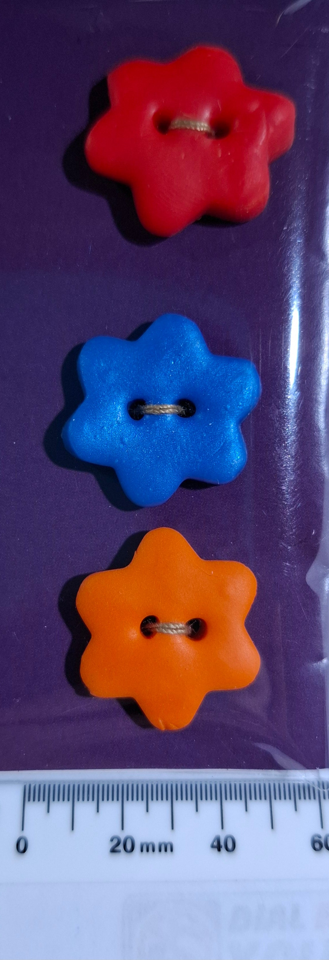Star Button Red Blue Orange