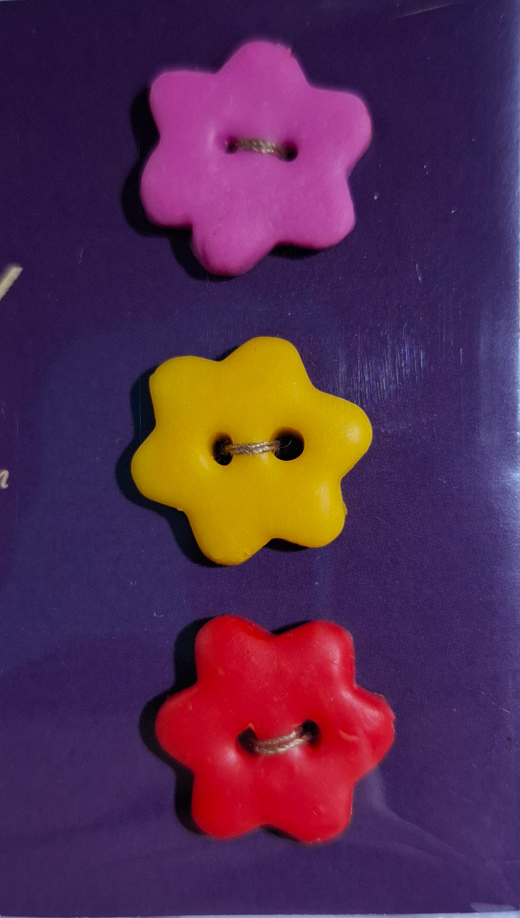 Star Button Pink Yellow Red