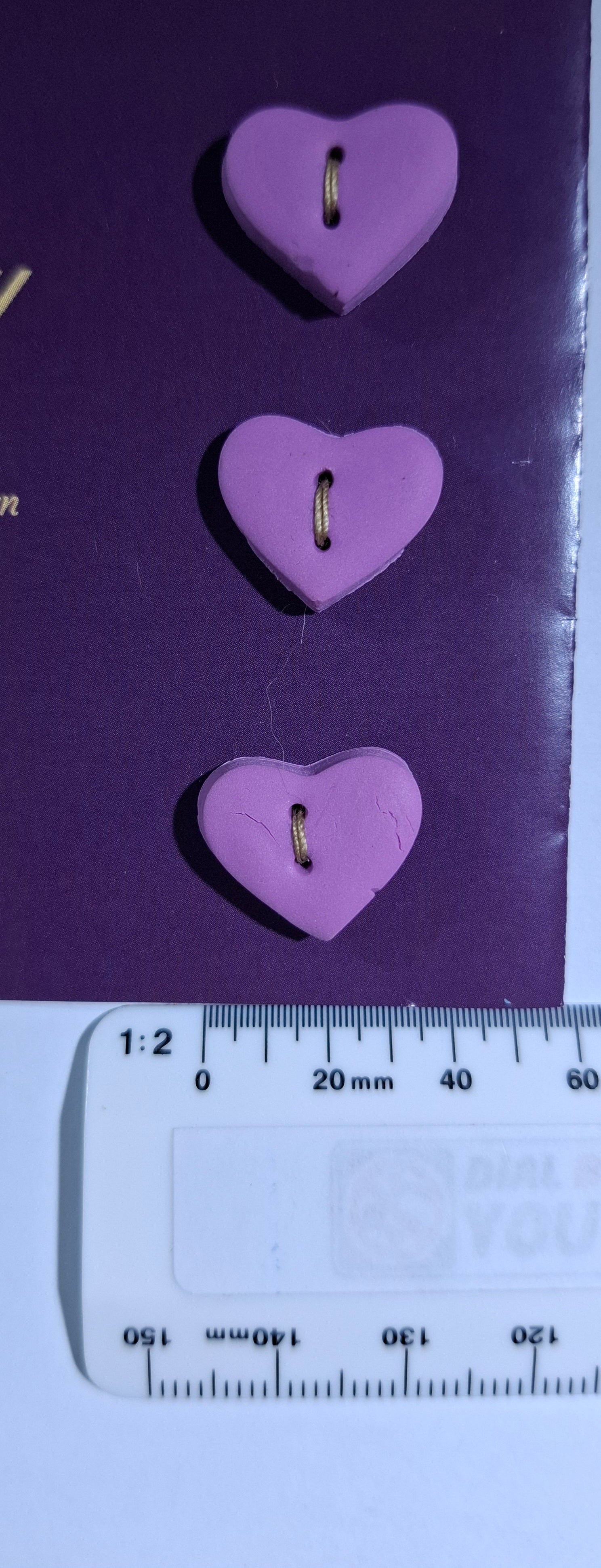 Heart Buttons Purple