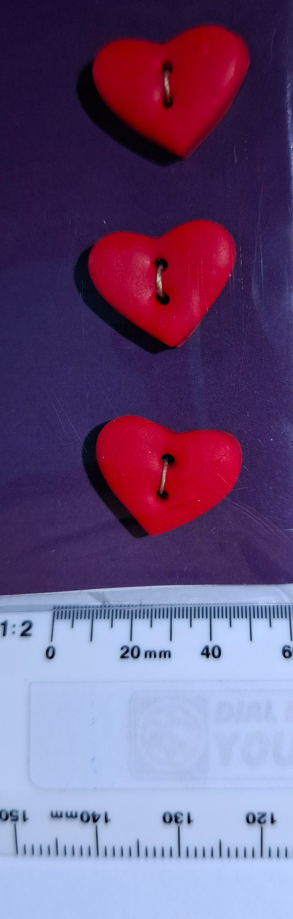 Heart Buttons Red