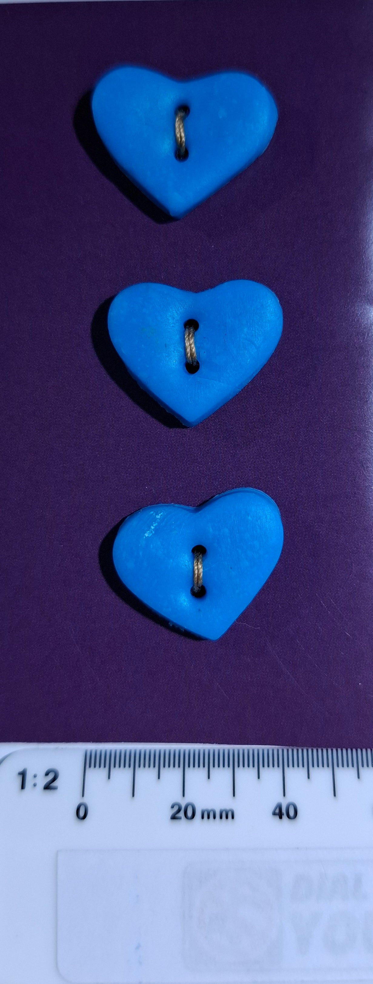 Heart Buttons Blue