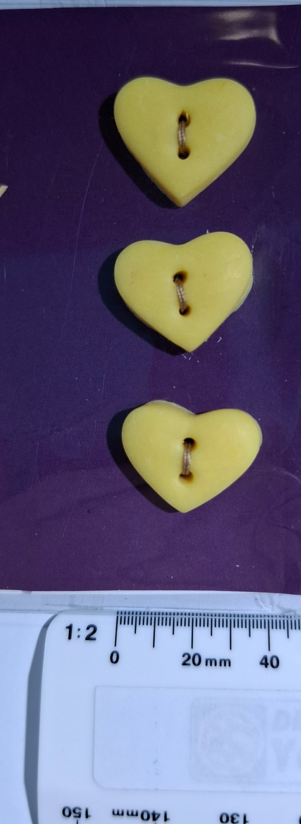 Heart Button Yellow