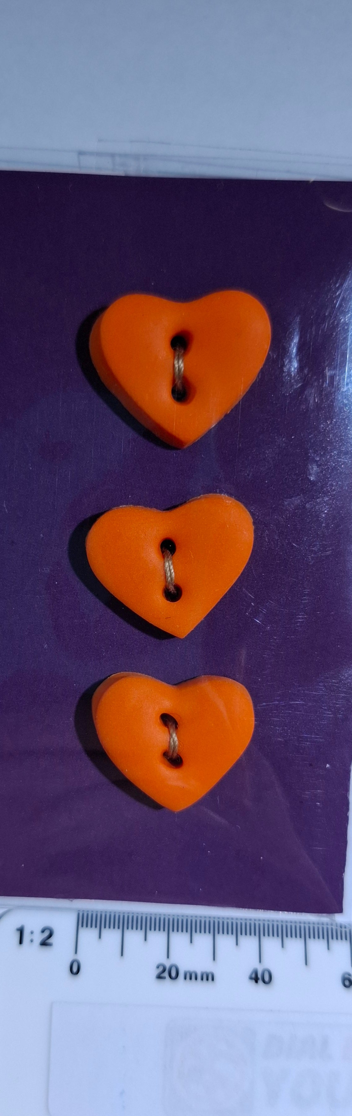 Heart Button Orange