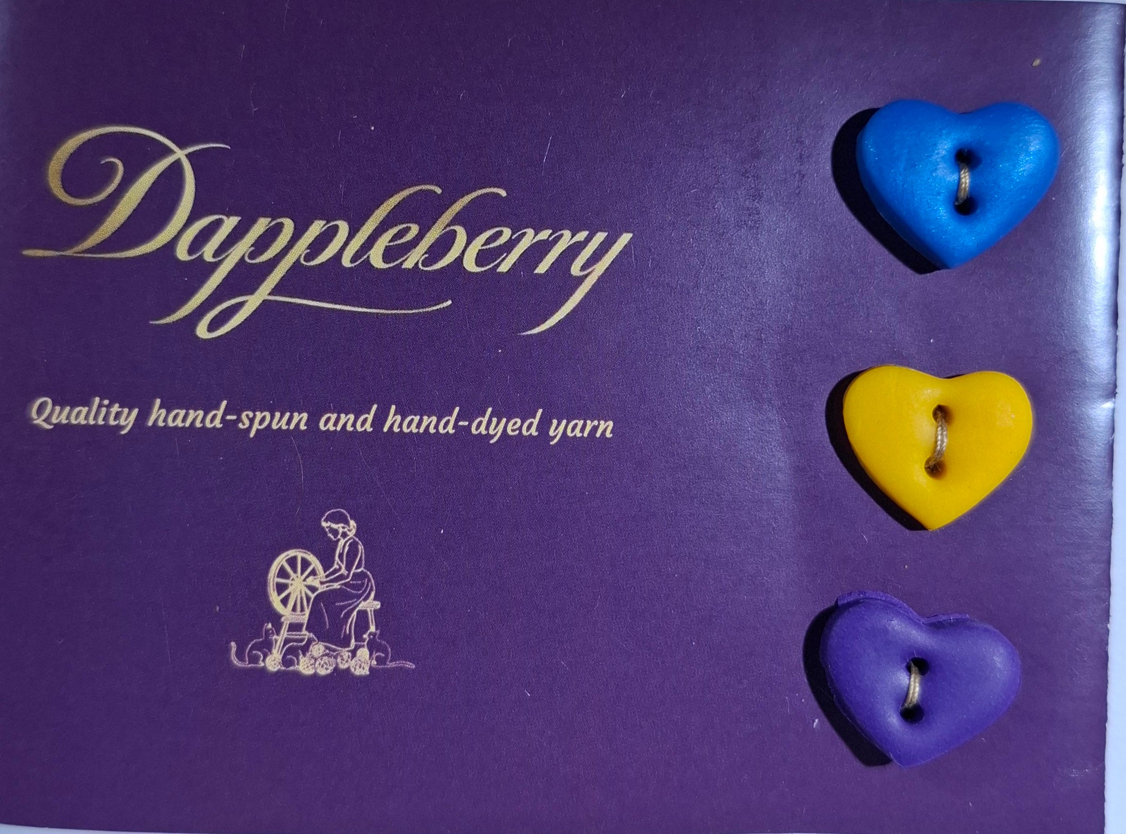 Heart Buttons blue yellow purple