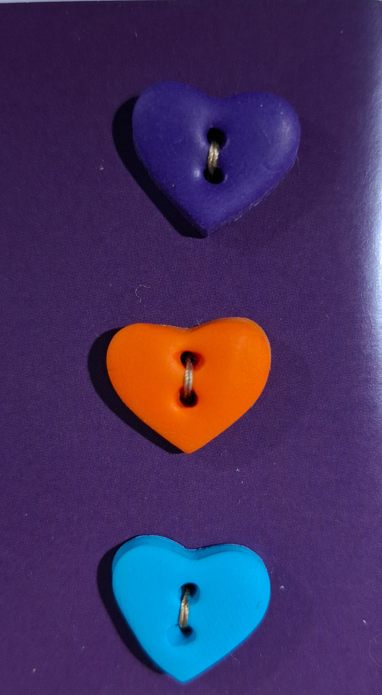 Heart Button Purple Orange Blue