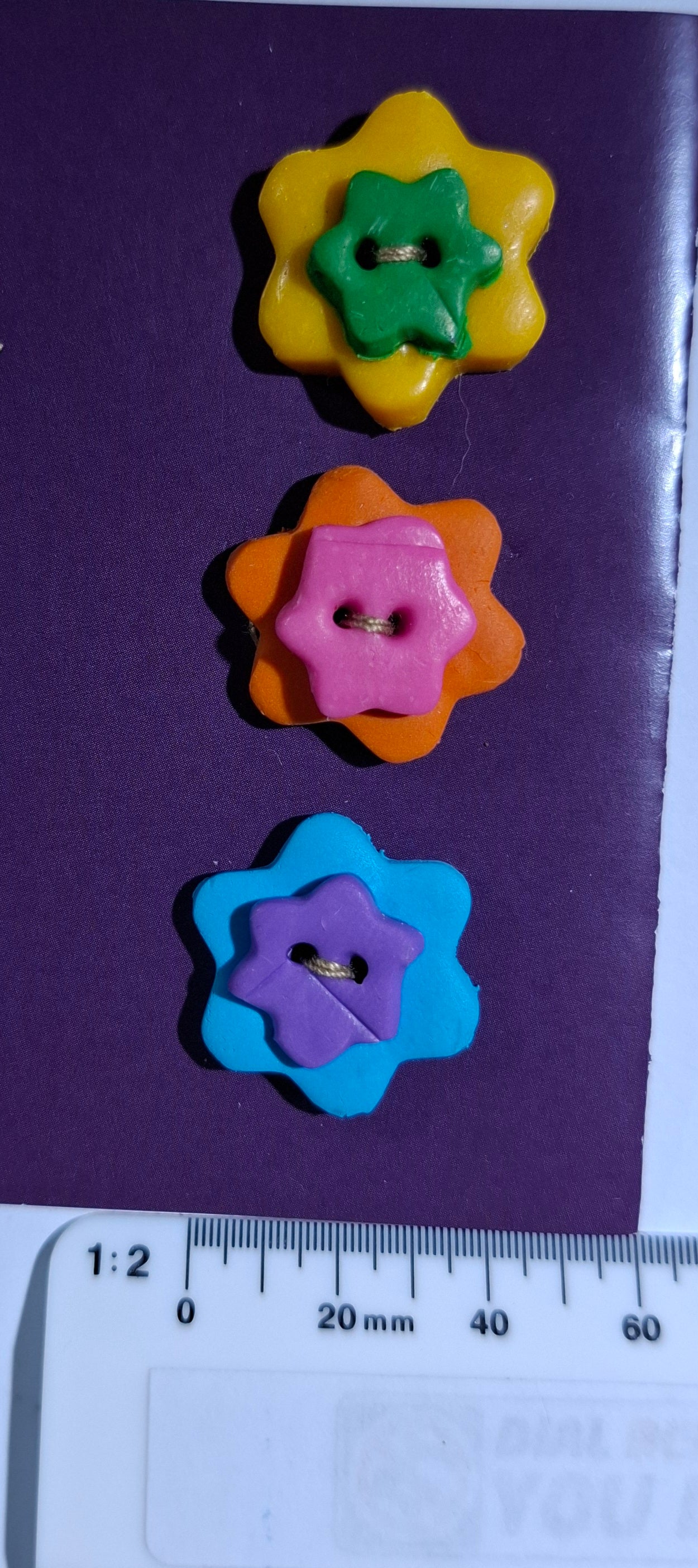 Starbust Buttons Multi Coloured