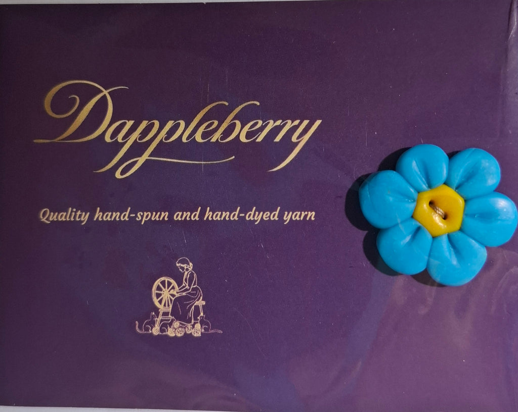 Flower Button Blue 10