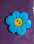 Flower Button Blue 10