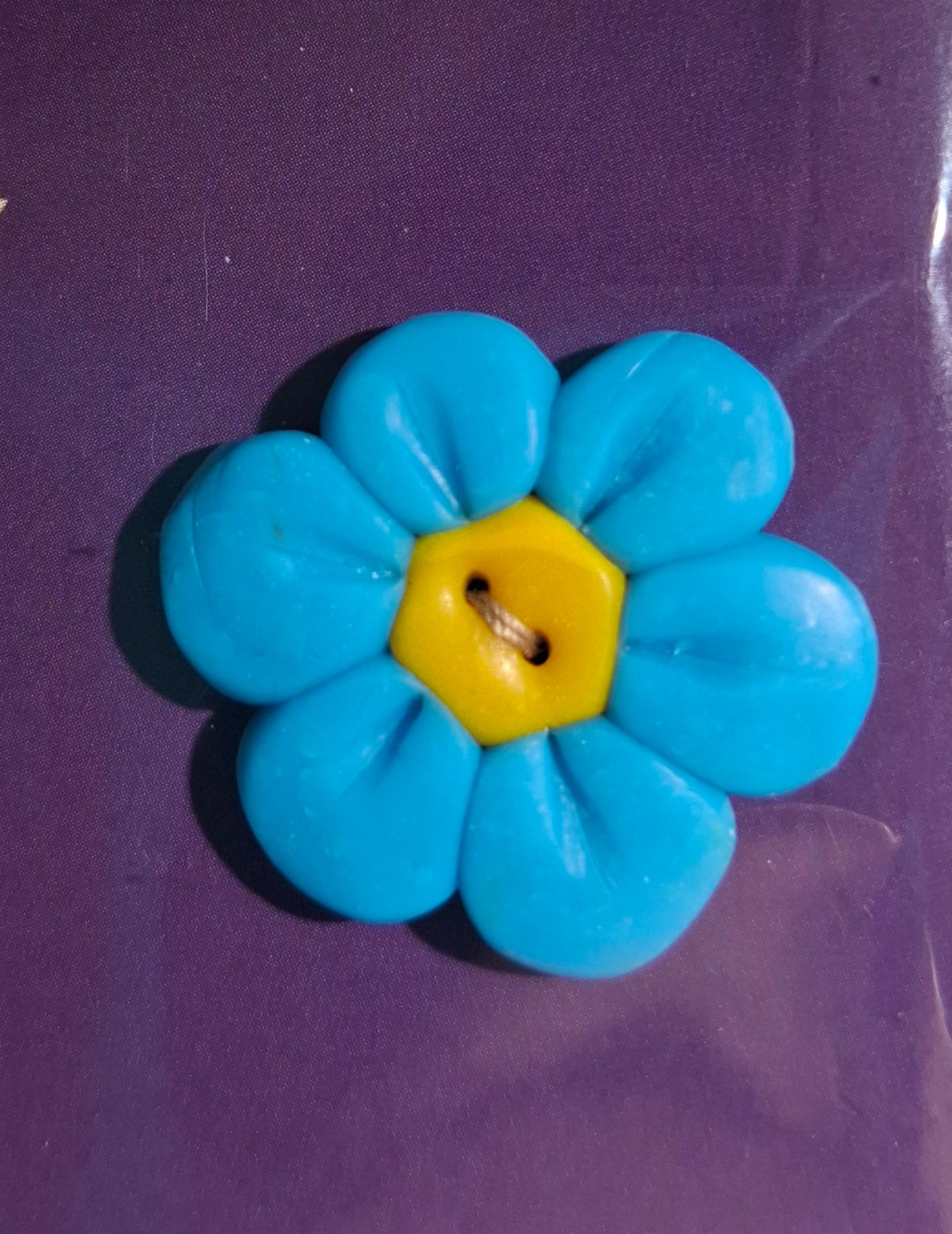 Flower Button Blue 10