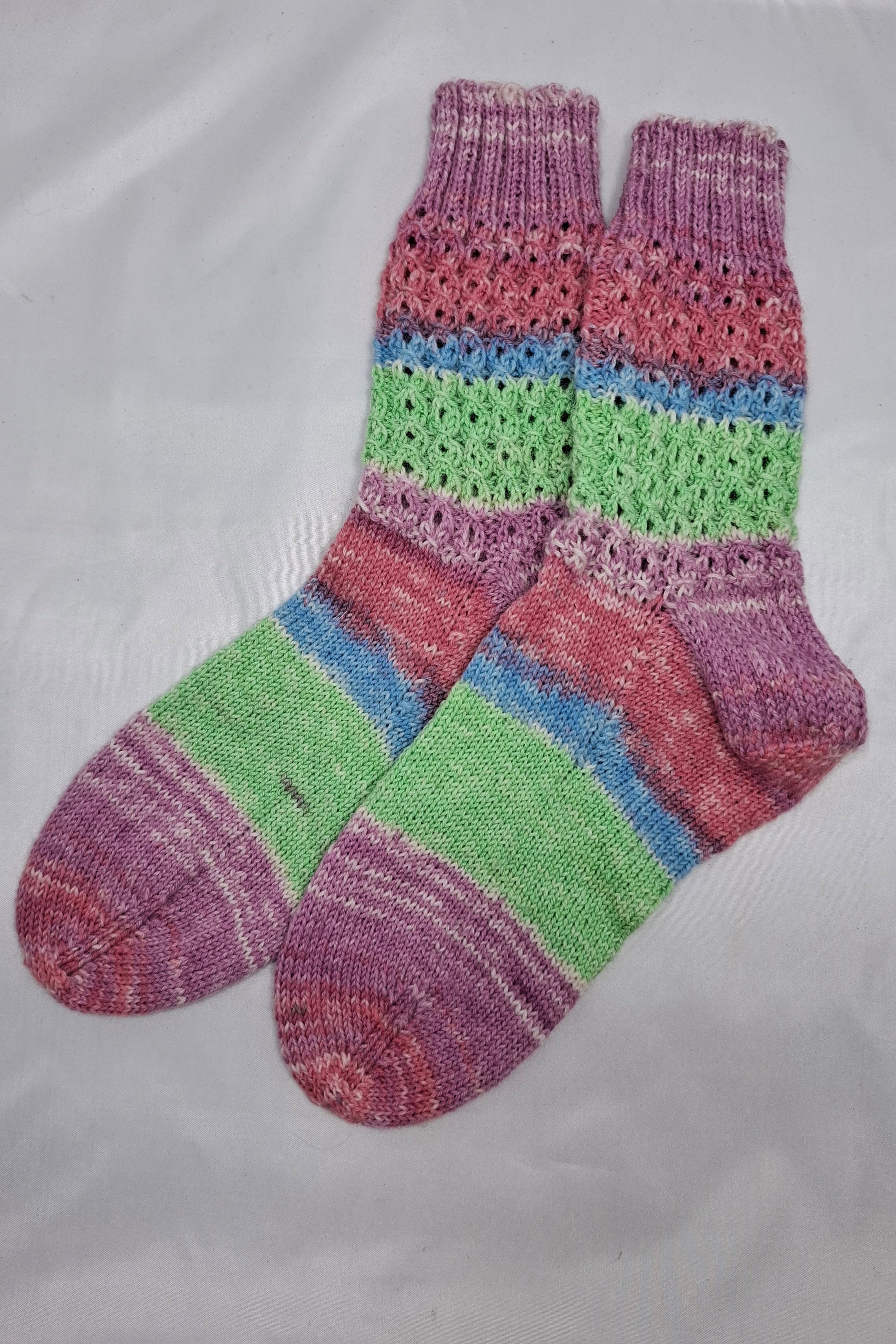 Socks Pink Green Lace 15